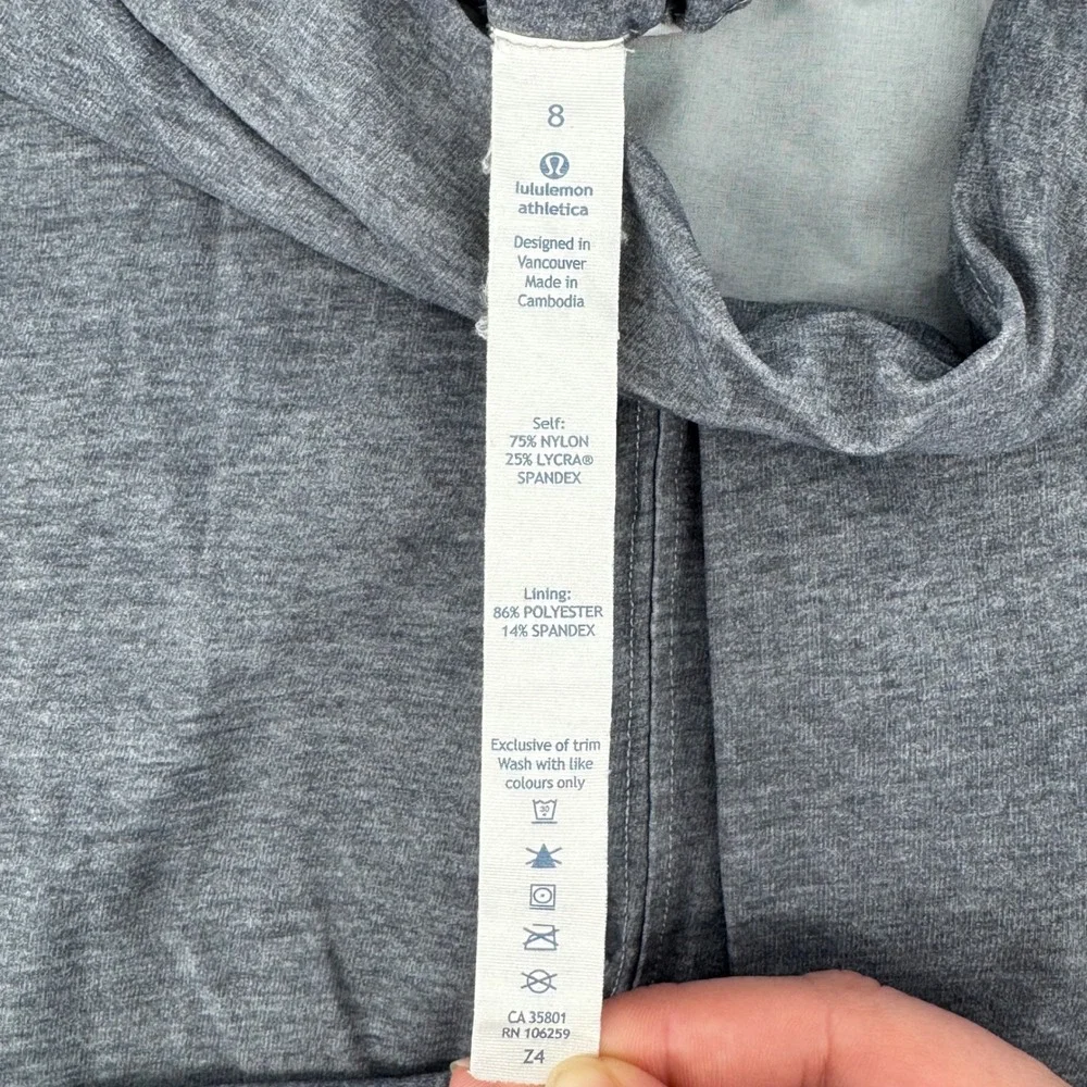 Lululemon Pleated Athletic Shorts Grey‎ Heathered Skort Style Size 8 Tennis